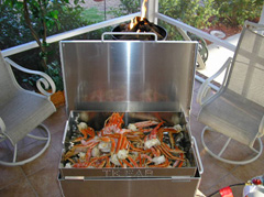 Snow Crab Legs in the Crab Steamer