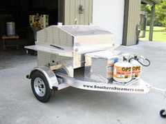 Close up view of upgrade barbecue trailer